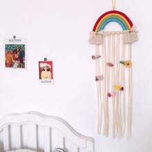 1 Conjunto de Presilhas de Cabelo com Laço para Meninas, Caixa de Armazenamento de Presilhas de Cabelo com Laço Colorido, Organizador de Acessórios de Cabelo, Decoração de Parede Pendurada para o Quarto de Meninas, Quarto, Sala de Estar (Rosa), Decorações e Presentes de Chá de Bebê para a Família