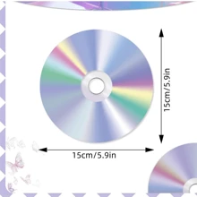 8 件 90 年代派对装饰品 复古 90 年代主题派对悬挂漩涡 CD 迪斯科镂空墙面装饰标牌，带悬挂漩涡天花板，适用于音乐派对生日派对礼品用品、圣诞节 - 彩色 - 查看 4