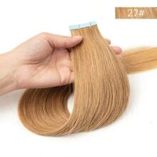 Lsybeauty 20pcs Straight Tape In 100% Remy Human Hair Extension For Salon  Multicolor  Color Dark Blonde 27# 16-26 Inches Silk Straight Seamless Skin Weft Hair Extension Tape In Hair Tape Ins Hair Extentions - S27 - View 2