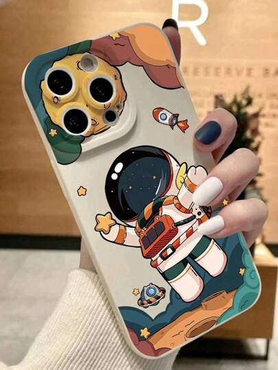 غطاء هاتف TPU مضاد للسقوط بطبعة رسوم متحركة لملاك رواد الفضاء قطعة واحدة متوافق مع Iphone 11/15 ProMax/14 ProMax، سامسونج جالاكسي، هونر، نوت 13 برو، 12سي