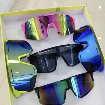 1pc Women's Fashionable And Colorful Cycling Sports Glasses For Tourism And Street Fashion, With Retro And Unique Shape Halloween Sport Style And Suit For Hoodies Tracksuit Girlfriend Boyfriend Gifts And Skiing Easy Comfort Casual Outfits Outdoor Cycling Glasses For Summer Beach Vacation,Outdoor,Travel Autumn Accessories Goggles