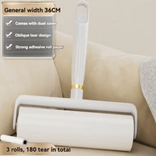 1pc Refillable Lint Roller With Extra Long Handle And Large Adhesive Roll For Pet Hair Removal