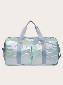 1 pieza Bolsa de yoga, deporte y gimnasia grande, impermeable, con compartimentos para húmedo y seco, de colores perlados y multicolor, adecuada para viajes, campamentos, uso en todas las estaciones, con compartimento para zapatos (se puede llevar en el trolley)