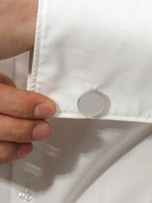 1 par de gemelos de cobre sencillo con diseño de la bandera británica, accesorio versátil para hombres - Plateado - Ver 5