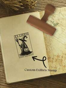 Con dấu sách Halloween tùy chỉnh, tấm bìa sách, quà tặng cho giáo viên - Màu Khaki - Xem 10