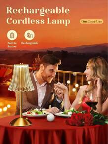 1 pieza Lámpara de linterna vintage, lámpara de mesita de noche de 3 colores, lámpara inalámbrica a batería, lámpara de mesita de noche regulable, lámpara de escritorio recargable inalámbrica, mini lámpara rosa vintage como regalo - Multicolor - Ver 4