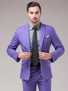 Fioletowa męska marynarka biznesowa casualowa, garnitur do codziennego użytku - Fioletowy - Zobacz 1