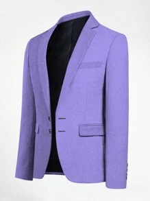 Fioletowa męska marynarka biznesowa casualowa, garnitur do codziennego użytku - Fioletowy - Zobacz 3