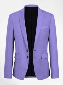 Fioletowa męska marynarka biznesowa casualowa, garnitur do codziennego użytku - Fioletowy - Zobacz 2