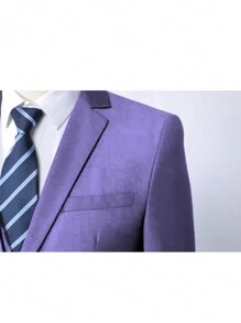 Fioletowa męska marynarka biznesowa casualowa, garnitur do codziennego użytku - Fioletowy - Zobacz 5