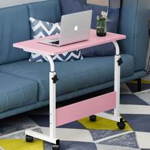 Adjustable Folding Table, Multifunctional Bedside Table, Height Adjustable Side Laptop Table - Hồng - Xem 1