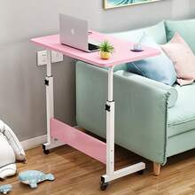 Adjustable Folding Table, Multifunctional Bedside Table, Height Adjustable Side Laptop Table - Hồng - Xem 6