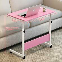 Adjustable Folding Table, Multifunctional Bedside Table, Height Adjustable Side Laptop Table - Hồng - Xem 3
