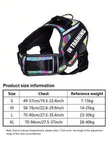 1pc Breathable Dog Harness With Built-In Handle, Reflective For Night Use, Chest-Strap Style Dog Walking Harness