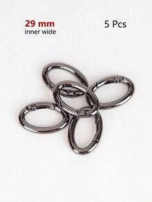 Móc khóa lò xo hình trái tim bằng kim loại có thể mở được Carabiner móc chìa khóa túi móc xích chó phụ kiện quà tặng sinh nhật cho nam giới - màu đen - Xem 2