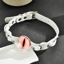 1pc Punk Vintage Unique Metal Evil Eye Detachable Choker Necklace For Women, Festival Gift
