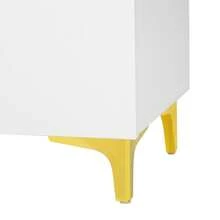 MONDAWE Glossy Finish Light Luxury Storage Cabinet, Adjustable Shelves, Suitable For Living Room, Study, Hallway. - 白色 - 查看 5
