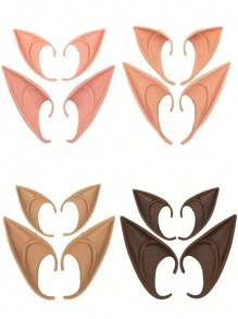 2pcs Short + Long  Ears Halloween Cosplay Party Stage Performance Makeup Festival Props