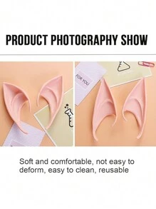 2pcs Short + Long  Ears Halloween Cosplay Party Stage Performance Makeup Festival Props