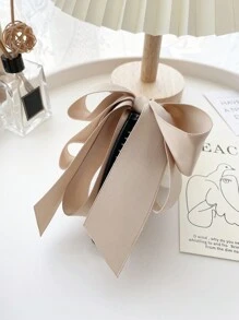 1pc Women's Black & White Color Block Acrylic Multi-Layer Bow Satin Fabric Vertical Ponytail Banana Clip, Elegant Hair Clip For Daily Wear, Dating, Outings, Gatherings - Black - View 21