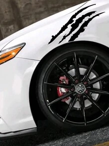 汽車黑白鬼爪光眉貼紙搞笑汽車貼紙防水貼紙刮花貼紙創意汽車用品1入組