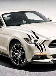 汽車黑白鬼爪光眉貼紙搞笑汽車貼紙防水貼紙刮花貼紙創意汽車用品1入組