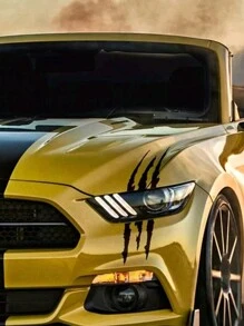 汽車黑白鬼爪光眉貼紙搞笑汽車貼紙防水貼紙刮花貼紙創意汽車用品1入組