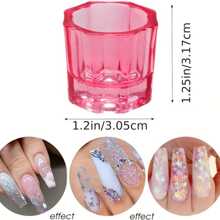 2 piezas Tazas Dappen para arte de uñas acrílicas, tazón para líquido de monómero de uñas, plato para humedecer, soporte para polvo acrílico, frasco acrílico para uñas - Multicolor - Ver 4