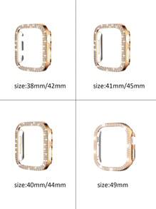 一套锌合金心形水钻装饰金属表带手链 + 一个水钻表壳，兼容 9SE、8、7、6、5、4、3、2、1、Ultra，尺寸 38mm、40mm、41mm、44mm、45mm，佩戴方便，尺寸可调节，时尚玫瑰金表带，闪耀元素，女士专属 - 玫瑰金 - 查看 10