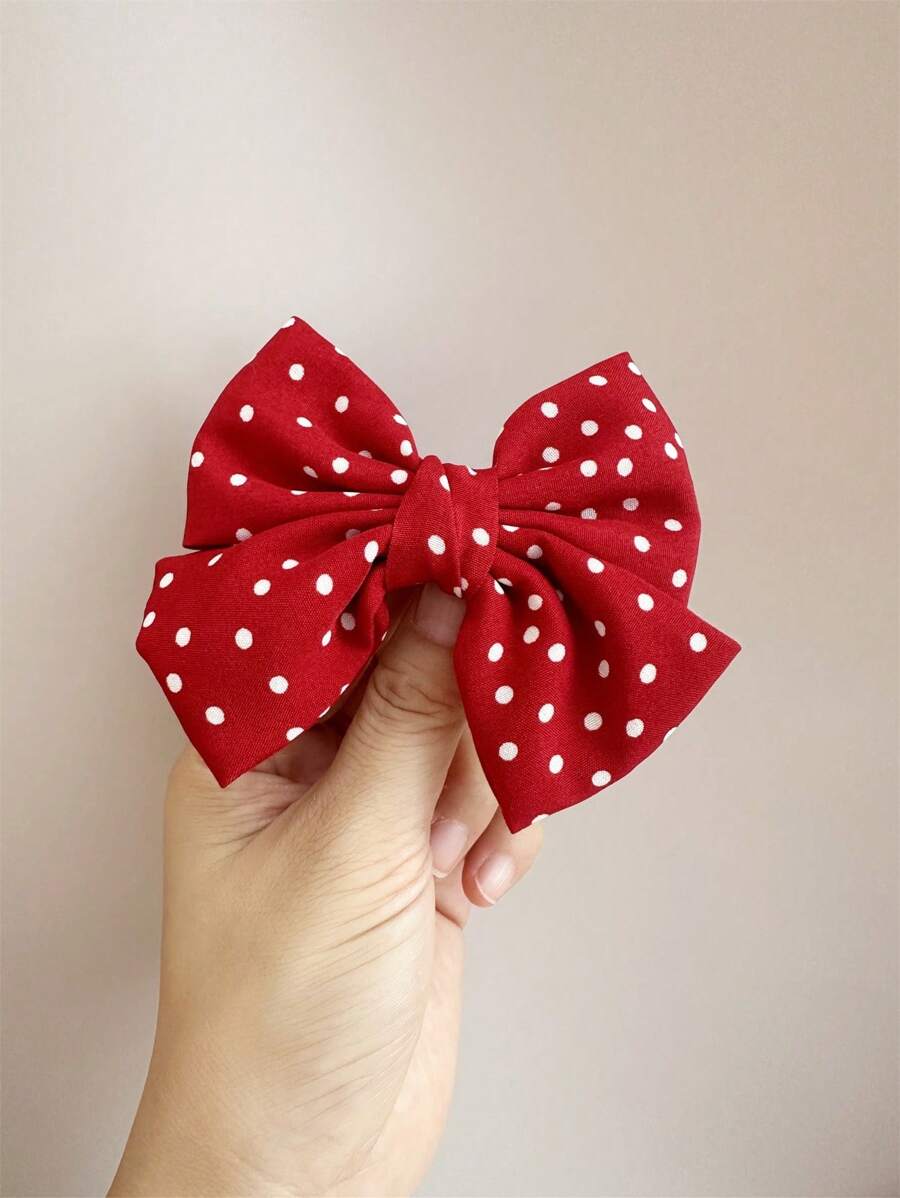 1 件/2 件套装红心风格~波尔卡圆点蝴蝶结发夹，可爱卡哇伊侧刘海发夹配饰女士爪夹，发夹，发夹，发夹，发夹 - 多色 - 查看 1