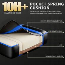 Cadeira de jogos com capacidade de carga de 150 kg, cadeira de escritório com apoio para os pés, cadeira de jogos com almofada lombar ajustável, cadeira de jogos, cadeira de jogos com altura ajustável para crianças - Azul - Ver 5