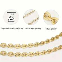 1 件不同尺寸的金属带 - 多功能 O 型链替换件，适用于斜挎包、单肩包 - 女士钱包链 DIY 配件礼物 - 金色 - 查看 11