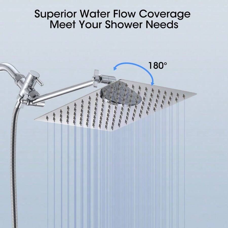 Chrome Shower Head, 10 Inch High Pressure Rainfall Shower Head/Handheld