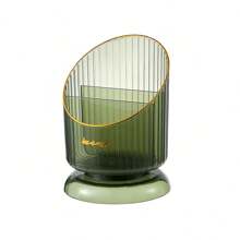 1pc Makeup Brush Storage Box,  Desktop Storage Box, Cosmetics Organizer For Vanity And Bathroom Desk Storage Organization, Plastic Pen Holder, Multi Slots Make Up Brushes Cup, For Storage Stand For Cosmetics Painting Pen Eyeliner Or On The Vanity - Beige - View 18