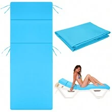 Waterproof Chaise Lounge Cushion Cover (Not Includes Cushion) 72 X 21 X 3 Inches Summer Cushions Slip Covers With Zipper Ties Outdoor Chaise Lounge Cover For Pool Lawn Beach Patio(Peacock Blue) - Blue - View 1