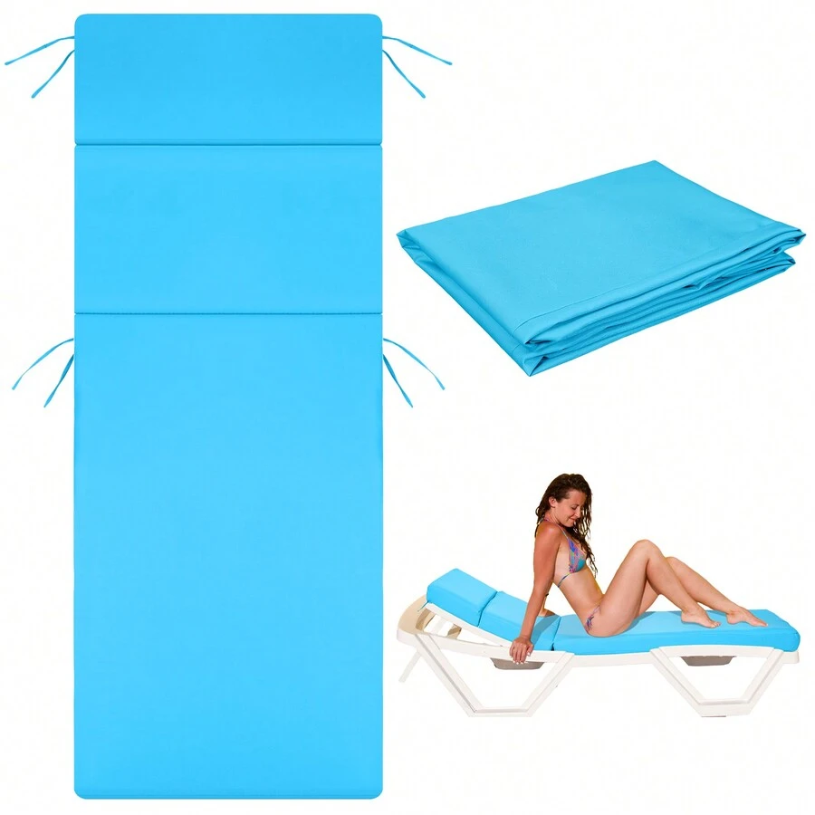 Waterproof Chaise Lounge Cushion Cover (Not Includes Cushion) 72 X 21 X 3 Inches Summer Cushions Slip Covers With Zipper Ties Outdoor Chaise Lounge Cover For Pool Lawn Beach Patio(Peacock Blue) - Blue - View 1