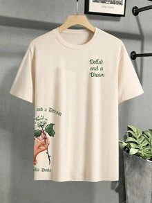 Dollar Dream Tumblr Unisex Men's T-Shirt - 米色 - 查看 1