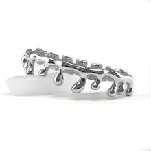 18K Gold-Plated Drip Tooth Grillz Set, Hip-Hop Teeth Jewelry Accessories Unisex Rapper Grillz Halloween - Multicolor - View 10