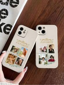 1 Ốp điện thoại tùy chỉnh, tương thích với iPhone và , có thể tùy chỉnh bằng ảnh, hình ảnh, ảnh nhóm, ảnh chân dung gia đình, được làm bằng vỏ mềm TPU chống trượt, chống trầy xước, một lựa chọn chu đáo cho quà tặng cá nhân, đối tác, gia đình, bạn bè, sinh nhật, kỷ niệm - Màu Khaki - Xem 2