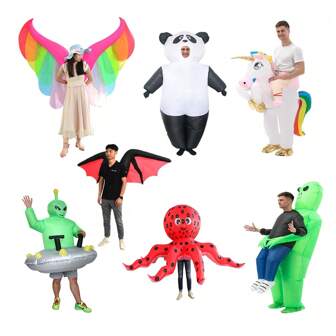 1PC (Comes With Inflatable Blower - No Batteries) Rainbow Wings/Devil Wings/Unicorn/Giant Octopus/Alien Flying Saucer/Ghost Hugging A Person Inflatable Costume Adult,Costume Men/Women Adult,Stage Performance/Event Party Costume Props, Men's And Women's Birthday Party Christmas Fun Role-Playing Costumes.