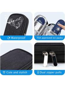 Insulin Cooler Travel Case - Travel Medicine Cooler Bag For Insulin And Diabetes Supplies Travel, Insulin Case With 2  Ice Pack - Black - View 4