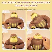 1PC Stretchy Monkey Toy ,Stress And Decompress Gorilla Toys Suitable For Leisure Entertainment Stress Relief(Two Styles Are Random: Yellow / White) - Multicolor - View 3