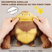 1PC Stretchy Monkey Toy ,Stress And Decompress Gorilla Toys Suitable For Leisure Entertainment Stress Relief(Two Styles Are Random: Yellow / White) - Multicolor - View 4