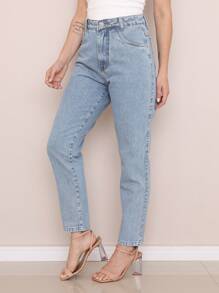 Women Jeans - 中等水洗藍 - 查看 2