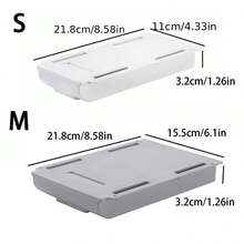 1PC Self-Adhesive Under-Drawer Stationery Storage Box - Desk Table Organizer With Pencil Tray And Drawer Storage - Easy Installation And Space-Saving Design For Home Or Office Use Room Decor Home Decor Fall Decor Bedroom Decor  Halloween Decor,Room Decor,Christmas Decorations, Halloween, Halloween Decorations,Christmas, Halloween Decor,Christmas Decor,Fall Decor,Christmas Decor,Storage,Organizer - Multicolor - View 7