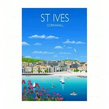 1 件布拉格巴黎东京日本巴厘岛马尔代夫爱丁堡法国里维埃拉旅行海报帆布画家居装饰卧室装饰无框 - 彩色 - 查看 27