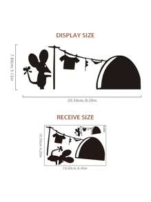 Pegatina decorativa de pared de ratón con forma de corazón | Pegatina de vinilo de ratón adorable | Pegatina de ratón con agujero divertido en la pared del zócalo | Pegatina de ratones para pared, zócalo, dormitorio, habitación de niños