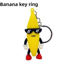 1pc Funny Stumbling Guy Soft Banana Doll Keychain Pendant For Bag Decoration
