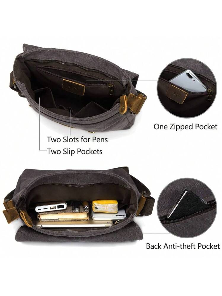Custodia a Tracolla per Cellulare Nero, Uomo Porta Telefono e Portafoglio Tracolla, Universale Borsello Uomo Borsa a Spalla Messenger Bag Mini Cross Body Borsetta da Viaggio Borsa a Mano Portamonete