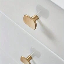 6pcs Premium Brushed Brass Cabinet Knobs & Pulls - Modern Design, Golden Hue, Pure Copper Handles For Dressers, Kitchen Cupboards & Furniture Closets